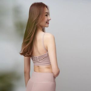 YOGA FLOW Emma Bra - 後背交織短版上衣 - 玫瑰石英粉 Rose Quartz