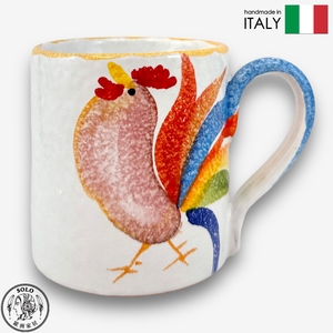 【SOLO Vintage】Modigliani Italian Pottery 380ml Mug Coffee Mug Wine Mug Lucky Rooster Series Handmade Made in Italy