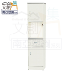【文創集】波仕 環保1.5尺南亞塑鋼二門單抽層架高餐櫃/收納櫃(客約商品), , large