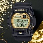 CASIO 卡西歐 G-SHOCK 黑金配色運動手錶 電子錶 GD-350GB-1, , large