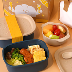 re-ing Natural Bamboo Fiber Lunch Box Set-Blue, , large