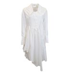 下擺不規則斜門襟襯衫式洋裝, , large