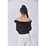 (S) 【安于晴Charlene私服】new trend質感一字領黑色上衣二手衣, , large