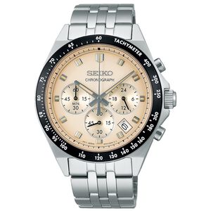 SEIKO 精工 都會紳士三眼計時手錶-米白色 SBTR045J/8T63-02R0S