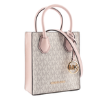 Michael Kors Mercer 塗層帆布手提/斜背二用迷你琴譜包/粉色, , large