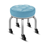 【G+居家】免組裝 動感滑輪萬用椅-白管-藍色(2吋純黑輪), , large