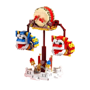  [Brick Republic]QIZHILE 93003 Lion Dance Drums Balance Blocks (Educational Building Blocks)