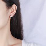 S925純銀雙十字架垂墜耳扣款耳環  附馬卡收納盒 , , large