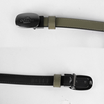 COACH Eliza 鐵灰頭橢圓標誌小牛皮寬1.8cm皮帶/軍綠色, , large
