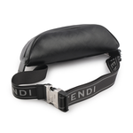 FENDI FF Logo Shadow 皮革腰包/黑色, , large