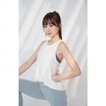 YOGA FLOW Back Twine Shirt - 微透交叉綁結罩衫 - 冰花白 White, , large