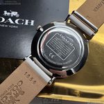 [星晴錶業]COACH手錶,36mm,CH00249銀白色錶面銀錶殼白真皮皮革錶帶款, , large