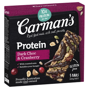 Carmans Dark Choc  Cranberry Bars