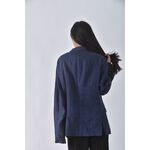 (L) 【陳喬恩私服】tommy hilfiger西裝中性寬鬆排扣藍色外套二手衣, , large