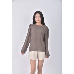 (S) wan s質感棕色長袖上衣二手衣