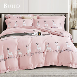 BUHO "Dream Deer" 60-count 100% TENCEL pure Tencel full-covered cotton dual-purpose quilt winter bag set - double