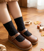 [凱美棉業]  MIT台灣製 純棉1/2止滑童襪 水玉點點款 13-16cm 12雙組 隨機出色, , large