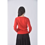 (S) 圓領紅色長袖上衣二手衣, , large