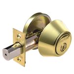 輔助鎖 加安牌 青銅(金色)D272 房門鎖 裝置距離60mm 門厚35~45mm 一般鑰匙, , large