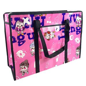 樂企鵝購物收納袋20吋-粉50x35x19cm