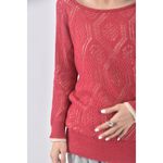 (M) 棉質假兩件粉色毛衣二手衣, , large