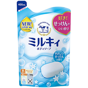 牛乳石鹼精華沐浴乳補充包清新皂香400ml