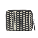 MARC JACOBS THE MONOGRAM 小羊皮滿版ㄇ形拉鍊卡夾/零錢包/黑色/白色, , large