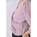 (M) lululalla韓牌質感V領粉色長袖上衣二手衣, , large