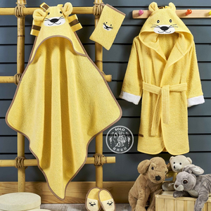 【Solo Vintage】Bathrobe Lion Baby Set Yellow