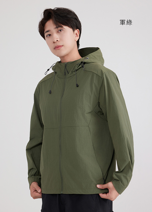 杜戛地202417山系風格原紗防曬輕薄外套～兩側口袋有拉鍊、微皺風格最拉風