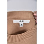 (XL) uniqlo質感棉質純棉杏色長袖上衣二手衣, , large
