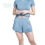 AREX YOGA  AS-7170 瑜珈服 彈力速乾冰爽機能拼接運動短褲 (彈力內襯) M-XL, , large