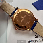 [星晴錶業]SWAROVSKI手錶,40mm,SW00033寶藍色錶面玫瑰金錶殼寶藍真皮皮革錶帶款, , large