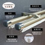 Ken Series &ndash; Double Curtain Track with Standard End Cap | Extendable Aluminum | Smooth Glide | Easy DIY Setup, , large