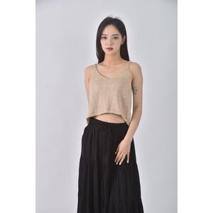 (S) yifan韓牌質感無袖杏色上衣二手衣