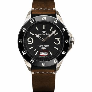 elegantsis x CafeRacer 經典復古機械錶-黑x咖啡/44mm ELJR65AS-C1NB2L