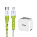 【台陞科技】REAICE PD20W雙孔1A1C充電頭+Type-C to Type-C 1.2M編織充電傳輸線 充電套組/多色可選, , large