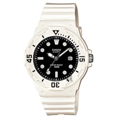 CASIO 卡西歐 迷你運動風指標手錶-黑x白 LRW-200H-1EV