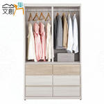 【文創集】寶亞3.9尺推門六抽衣櫃(客約商品), , large