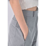 (M) 高腰西裝素色灰色長褲二手衣, , large