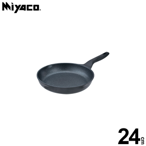 Miyaco 米雅可 礦岩鑄造不沾平底鍋煎鍋IH無蓋 24cm-Leidea樂德兒