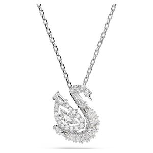SWAROVSKI 施華洛世奇 Swan 天鵝優雅律動 白色水晶項鍊(5732412)