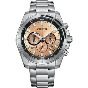 CITIZEN 星辰 Chronograph 紳男計時手錶-銅色面/44mm  AN8200-50X