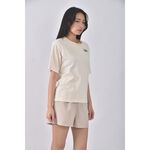 (S) uniqlo質感棉質純棉杏色短袖上衣二手衣, , large