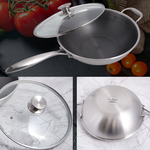 CLARE典鑽316不鏽鋼陶晶不沾炒鍋-30cm-單柄-附蓋-1支, , large