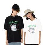 JZ TEE 春季特別款-貓咪櫻花 印花短袖T恤, , large