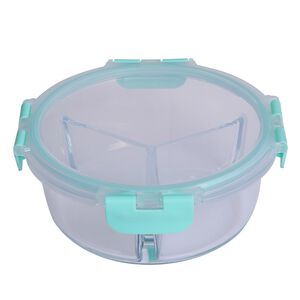 Dr.RIN耐熱三格玻璃保鮮盒0.95L-圓型