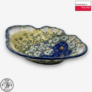 【SOLO Vintage】Cerraf Polish Pottery 26.5cm Fruit Bowl Traces of Fragrance in the Blue Fields Series Made in Poland,  【SOLO Vintage】Cerraf Polish Pottery 26.5cm Fruit Bowl Traces of Fragrance in the Blue Fields Series Made in Poland