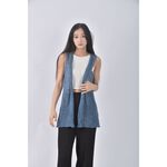 (M) 【國泰航空永續合作】uniqlo質感亞麻純亞麻藍色罩衫二手衣, , large