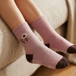 Kaimei Cotton Industry 10 pairs of random excellent pure cotton non-slip children's socks, forest cute pet style, animal children's socks, cartoon children's socks, cute socks, boys and girls socks, rabbit and small flowers, 9-13cm, , large